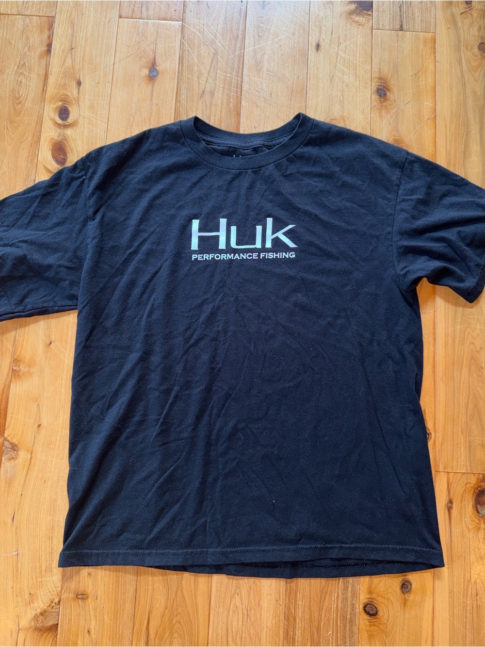 Huk Black Short-Sleeve Tee with White Logo